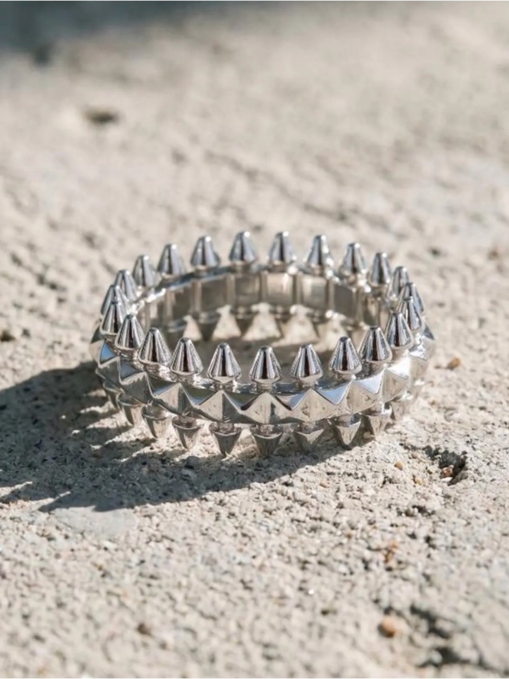 RingsTextured Spike-Detail Women’s Ring - Silver